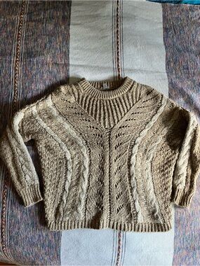 Ecote “Women’s” Cable Knit Crew Sweater - Beige